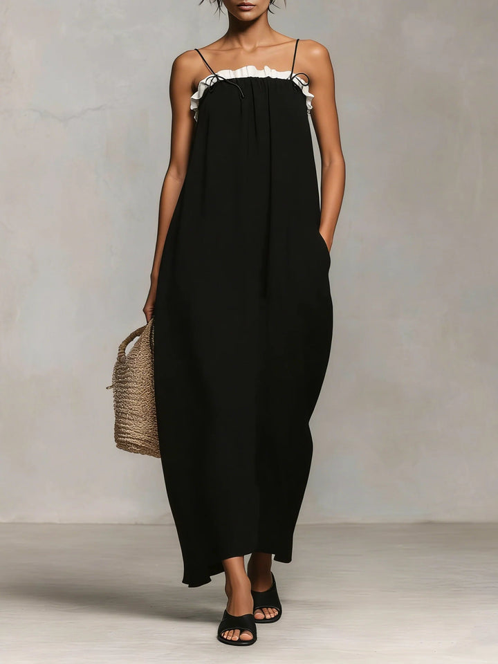 Mirelle™ | Maxi Dress with Colour Blocks and Straps