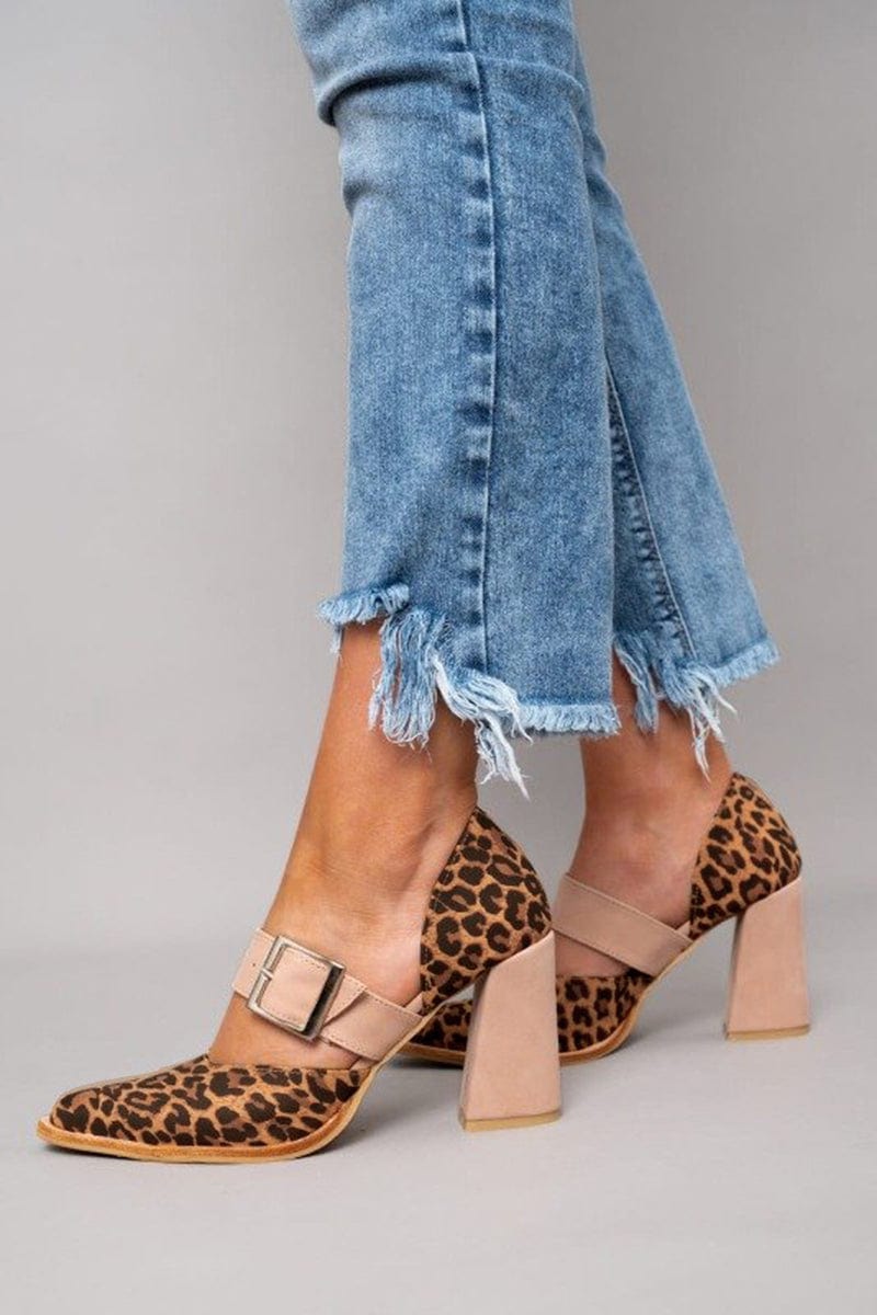Ilana™ | Block Heels with Bold Leopard Print