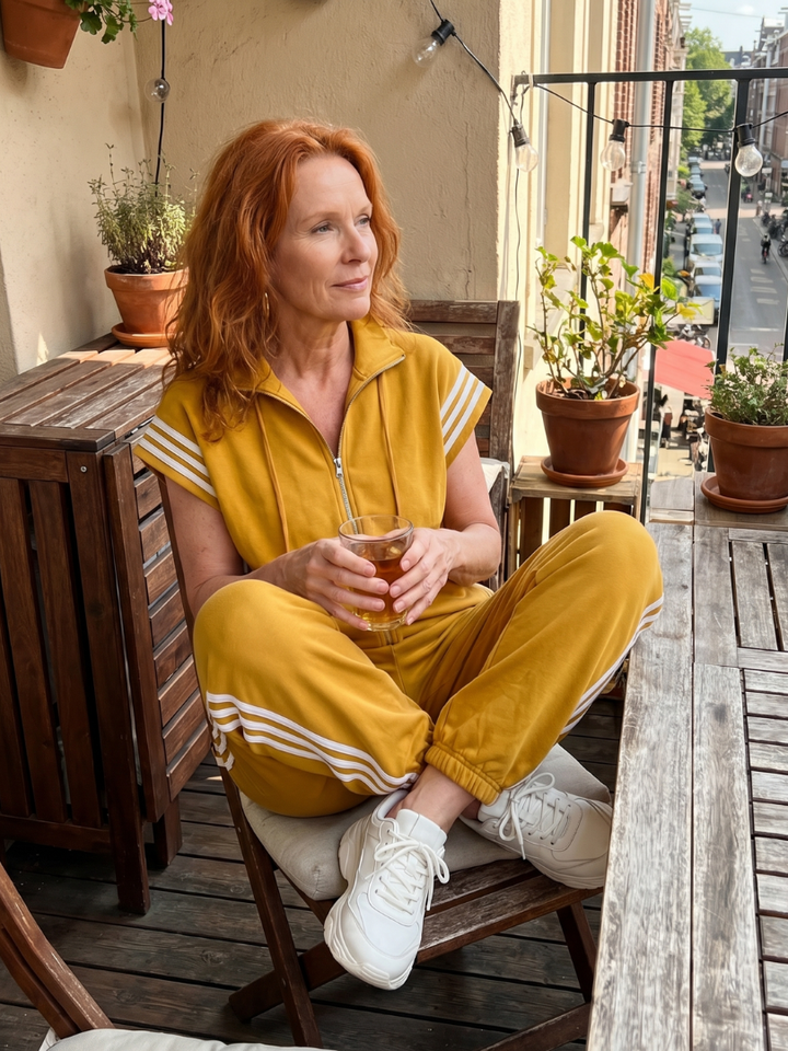 Lark | Zip Jumpsuit with Striped Panels