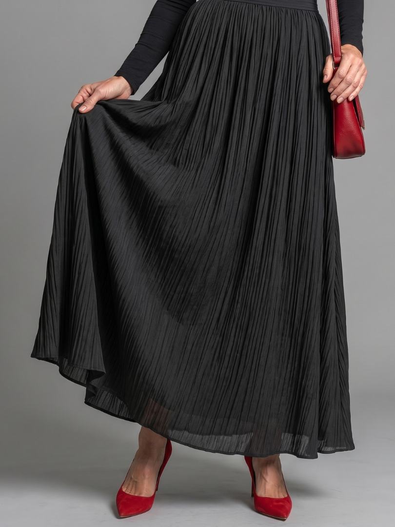 Lana | Long-Sleeve High-Neck Defined Waist Midi Dress