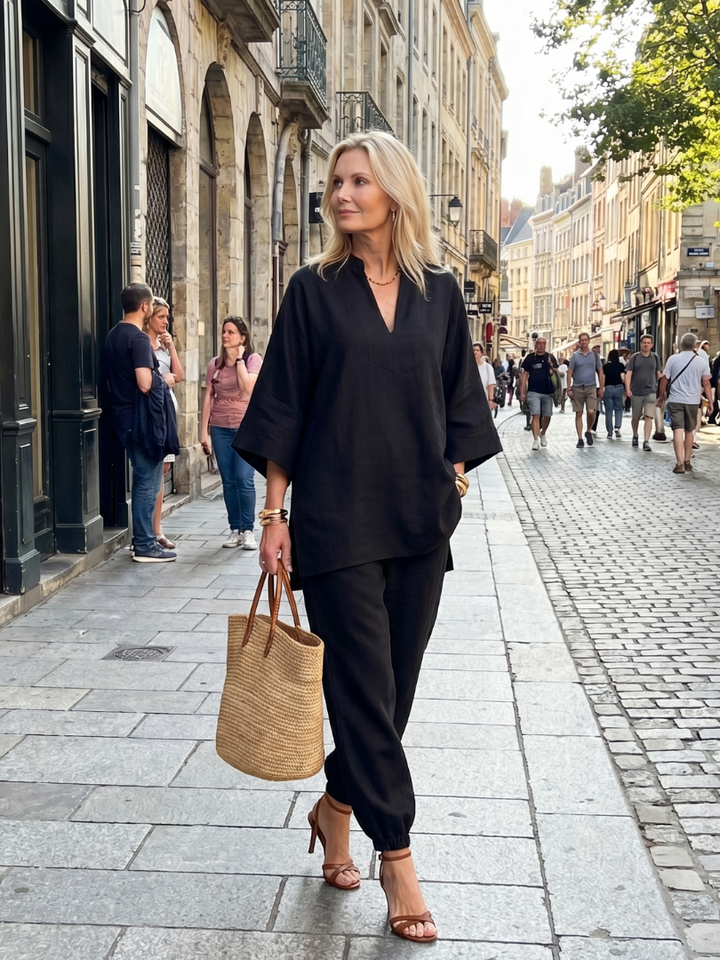 Georgiana | Viscose Tunic and Gathered Trousers Set