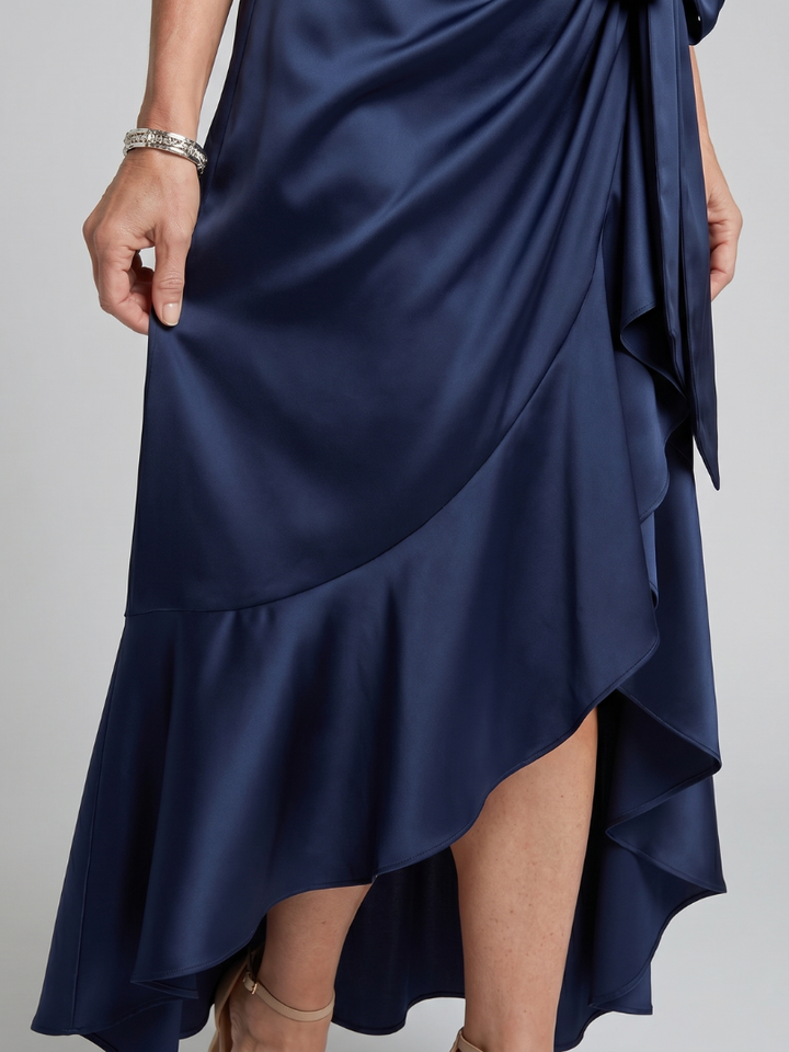 Honora | Asymmetric Halter Neck Midi Dress