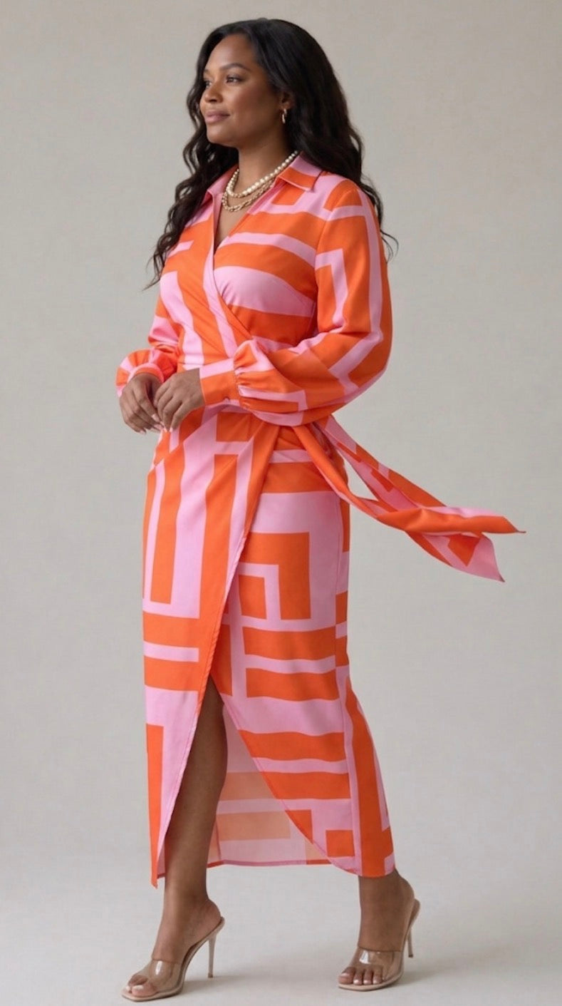 Stella & Grace™ | Printed Wrap Dress