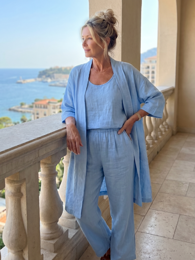 Yael | Three-Piece Relaxed Top and Trousers Set