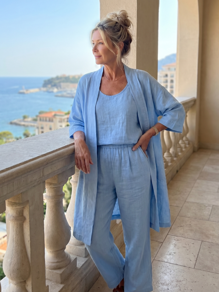 Yael | Three-Piece Relaxed Top and Trousers Set