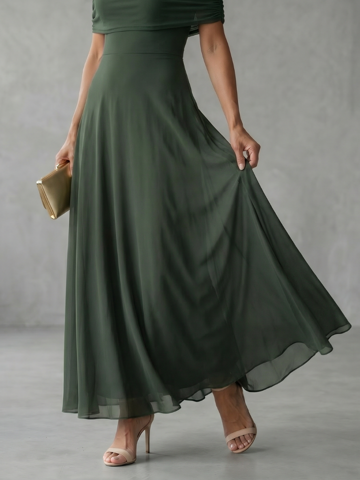 Giugno | Off-Shoulder Draped Midi Dress