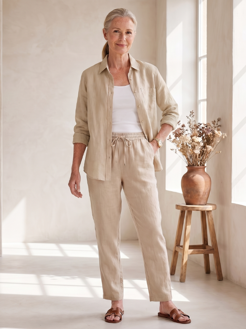 Noor | Long Sleeve Shirt and Tapered Trousers Set