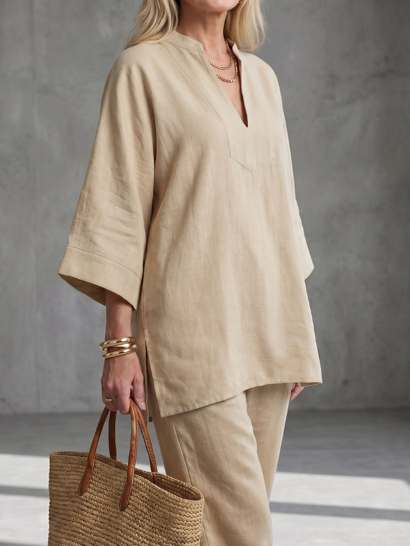 Georgiana | Viscose Tunic and Gathered Trousers Set