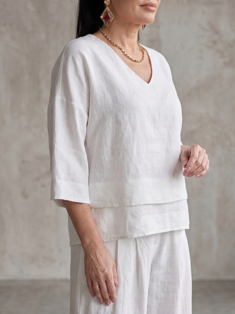 Fiume | Layered Top with Wide-Leg Trousers Set