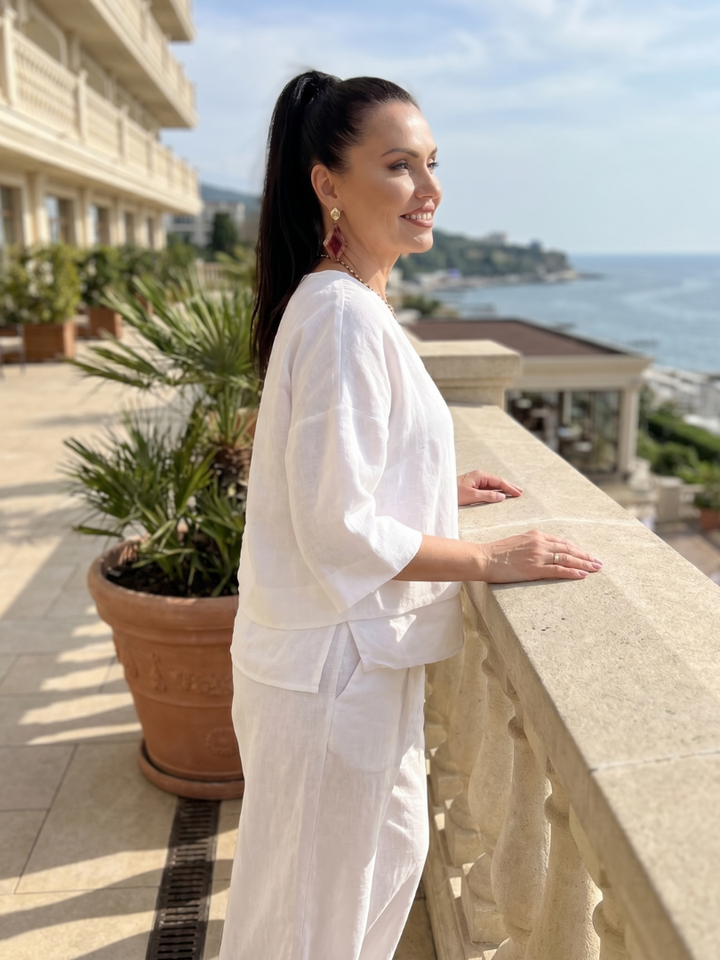 Fiume | Layered Top with Wide-Leg Trousers Set
