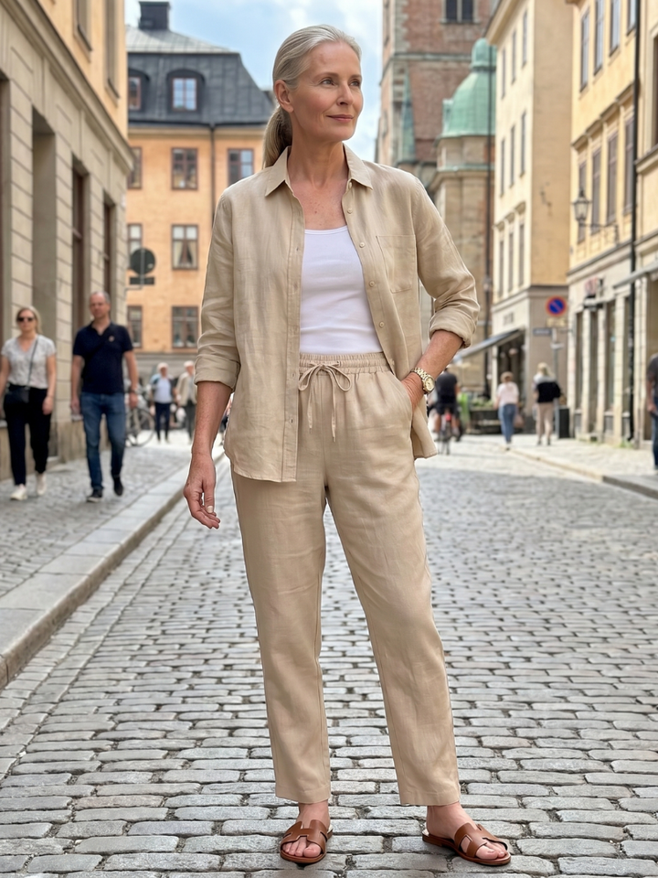 Noor | Long Sleeve Shirt and Tapered Trousers Set