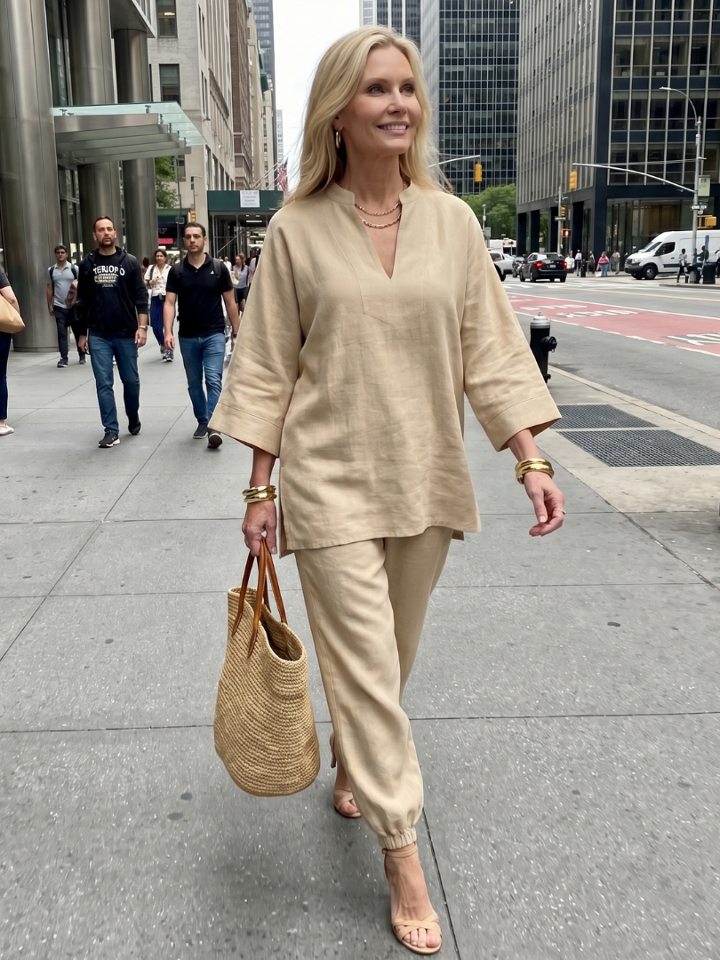 Georgiana | Viscose Tunic and Gathered Trousers Set