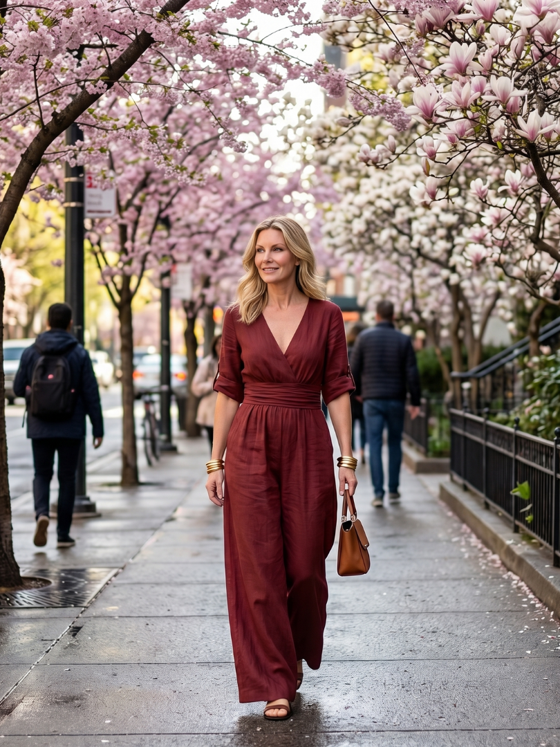 Wanda | Wide Jumpsuit with Front Crossover