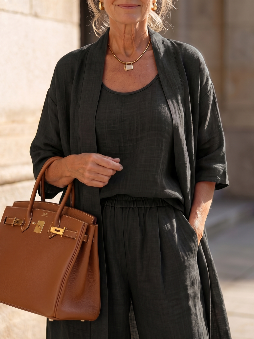 Yael | Three-Piece Relaxed Top and Trousers Set
