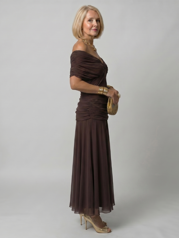 Stella & Grace™ | Off-Shoulder Midi Dress