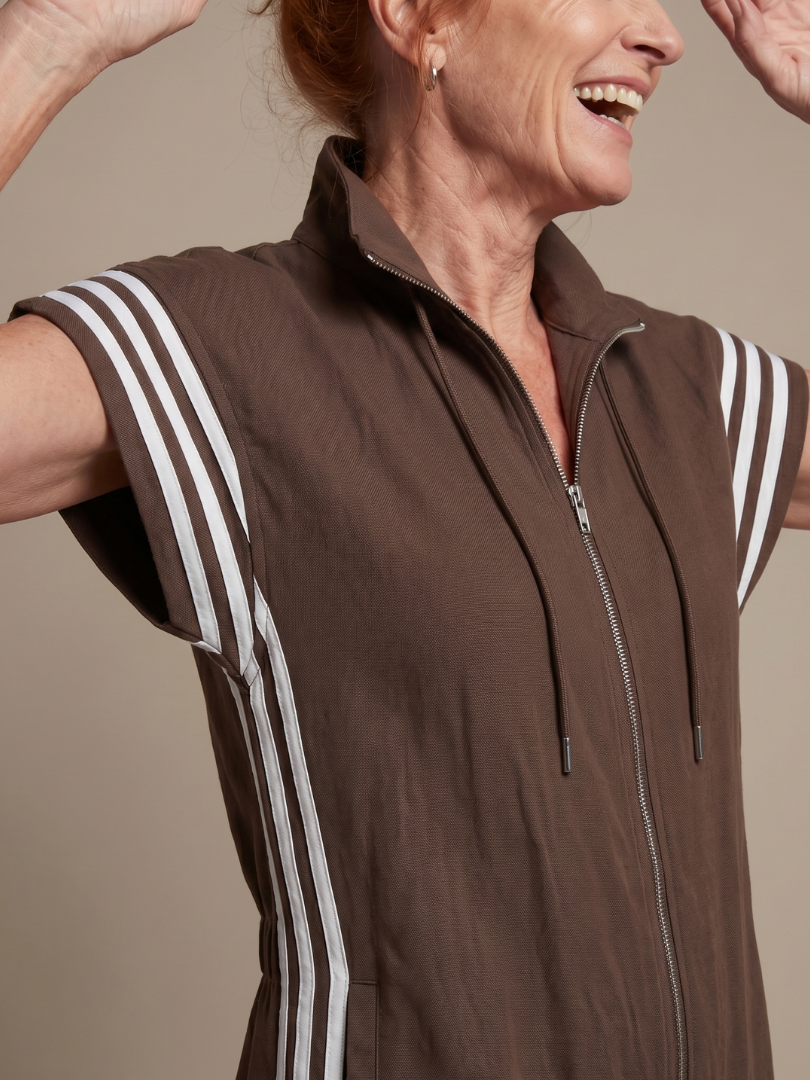 Lark | Zip Jumpsuit with Striped Panels