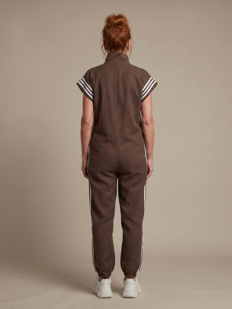 Lark | Zip Jumpsuit with Striped Panels