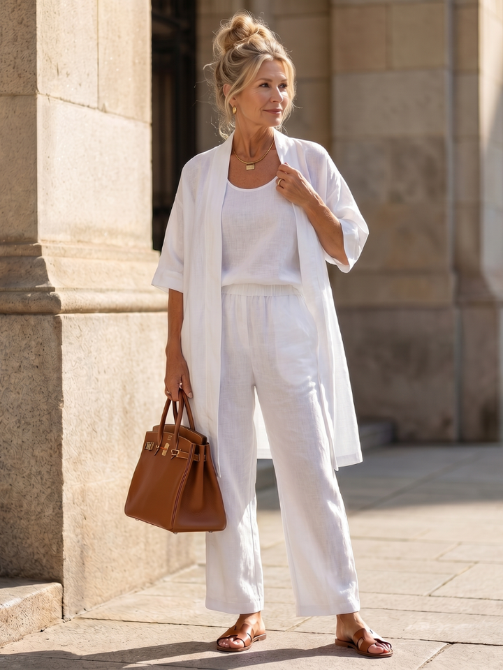 Yael | Three-Piece Relaxed Top and Trousers Set