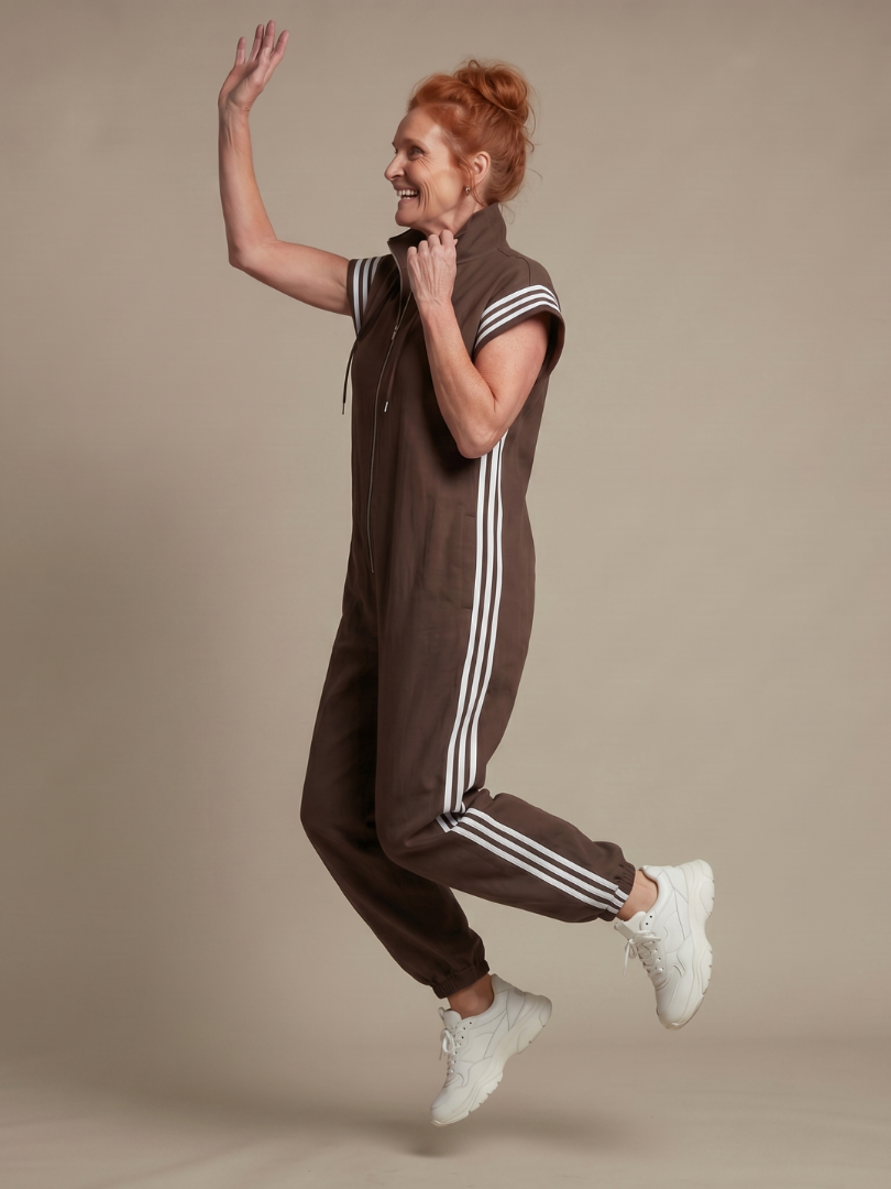 Lark | Zip Jumpsuit with Striped Panels