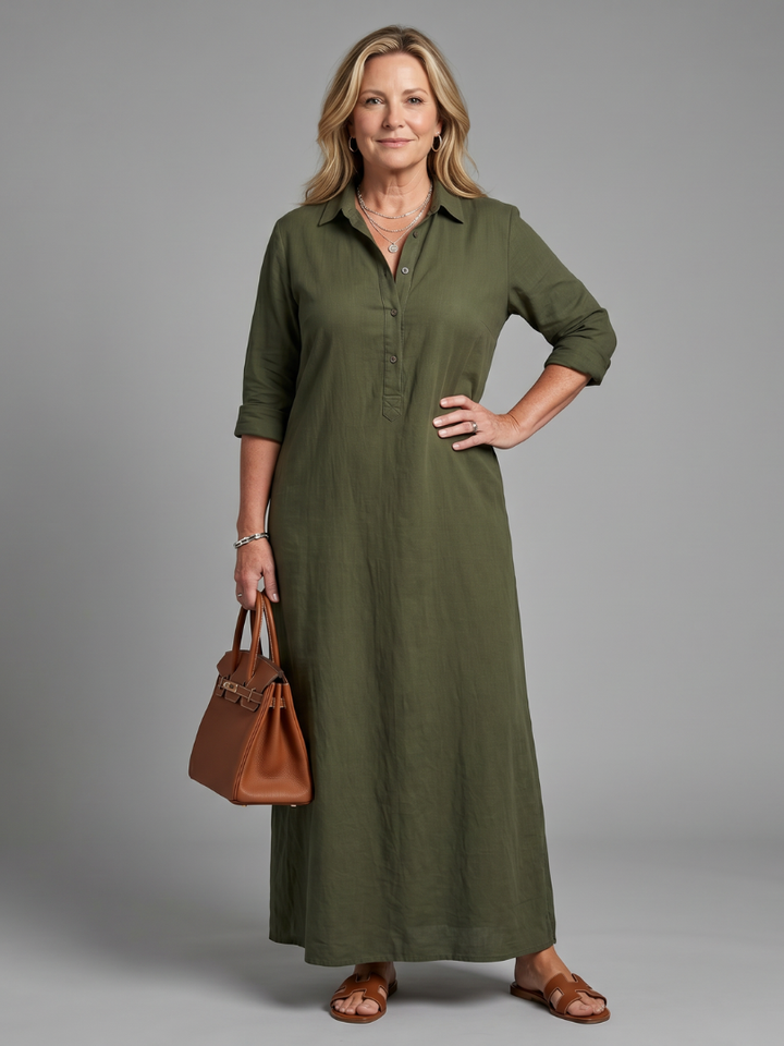 Veronica | Relaxed Long Sleeve Maxi Dress