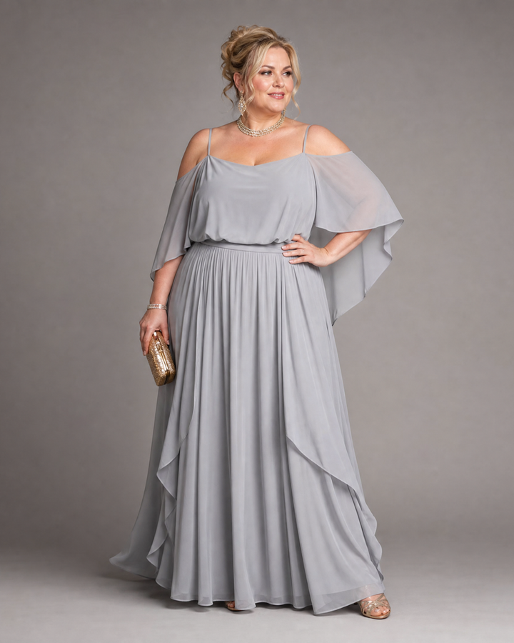 Aurevina | Off-Shoulder Top and Flowy Maxi Skirt Set