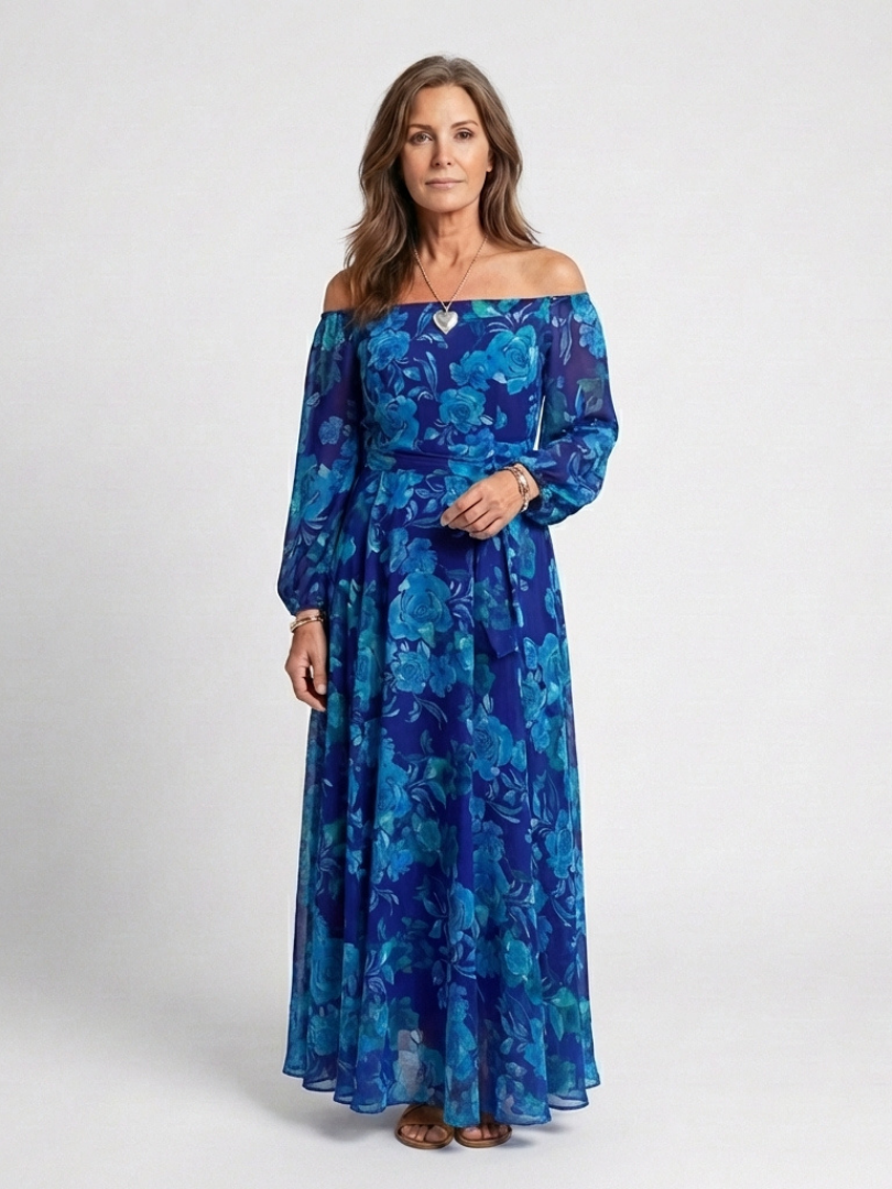 Stella & Grace™ | Off-Shoulder Floral Maxi Dress