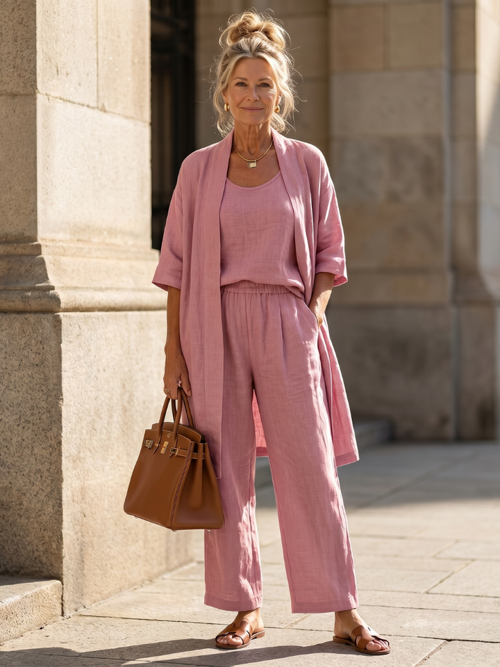 Yael | Three-Piece Relaxed Top and Trousers Set