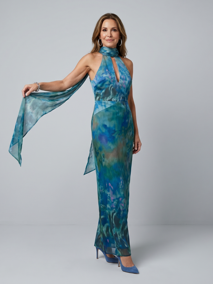 Juniper | Sleeveless Slit Halter Neck Maxi Dress