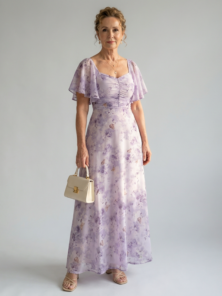 Vaelis | Midi Dress with Ruffle Sleeves
