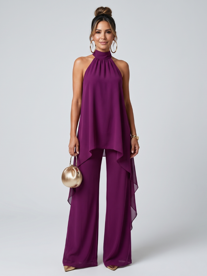 Zareen | Asymmetric Tunic Top and Wide-Leg Trousers
