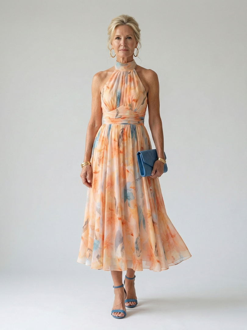 Harlow & Stone™ | Halter Neck Midi Dress
