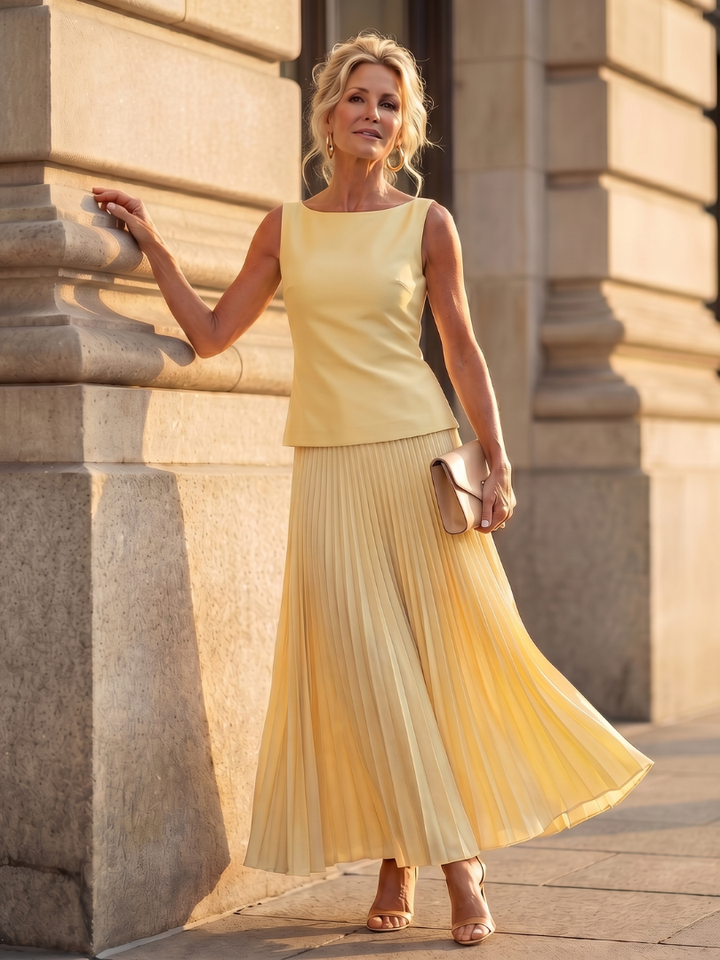 Rhodes | Structured Corset and Pleated Skirt Set