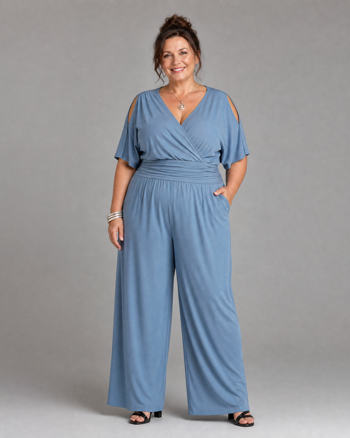 Nyxara | Relaxed Off-Shoulder Wrap Waist Jumpsuit
