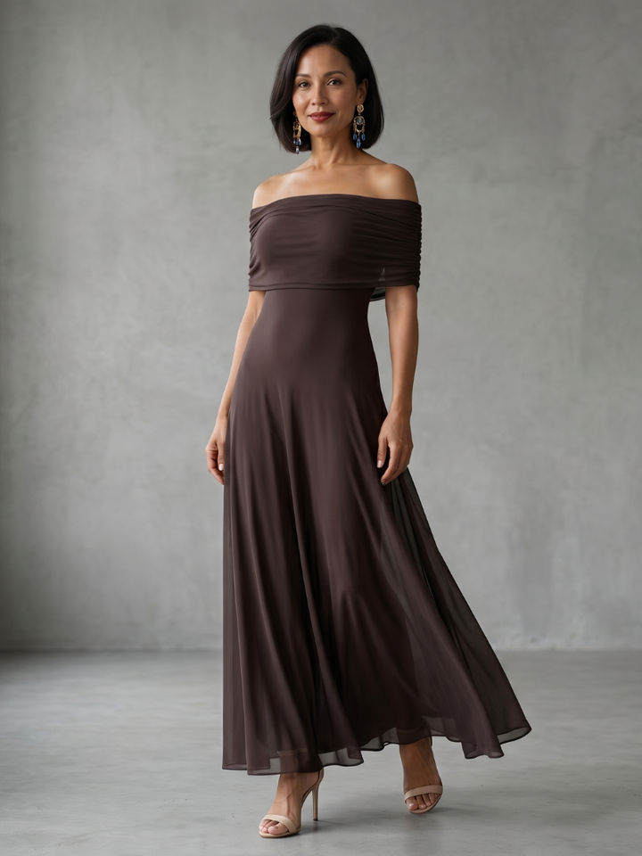 Giugno | Off-Shoulder Draped Midi Dress