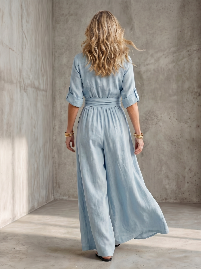 Wanda | Wide Jumpsuit with Front Crossover