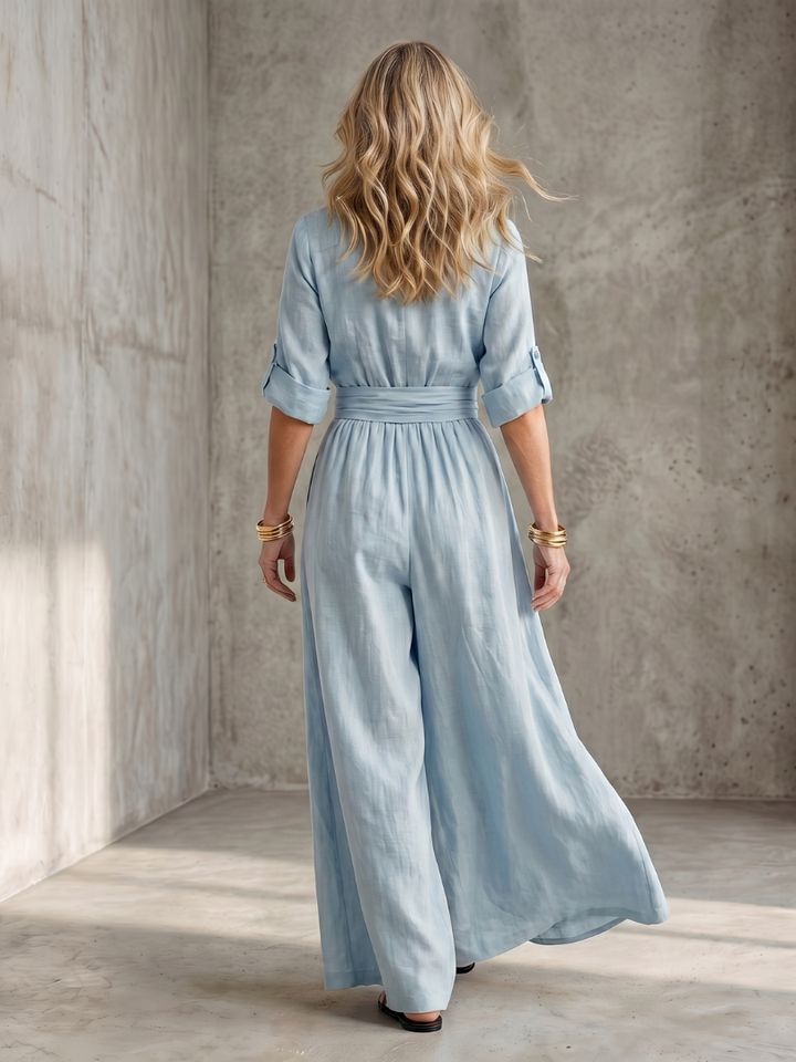 Wanda | Wide Jumpsuit with Front Crossover