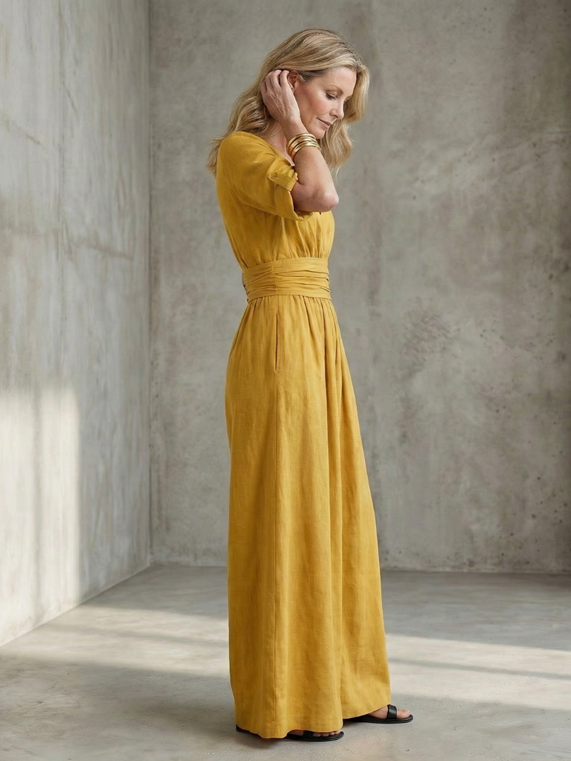 Wanda | Wide Jumpsuit with Front Crossover