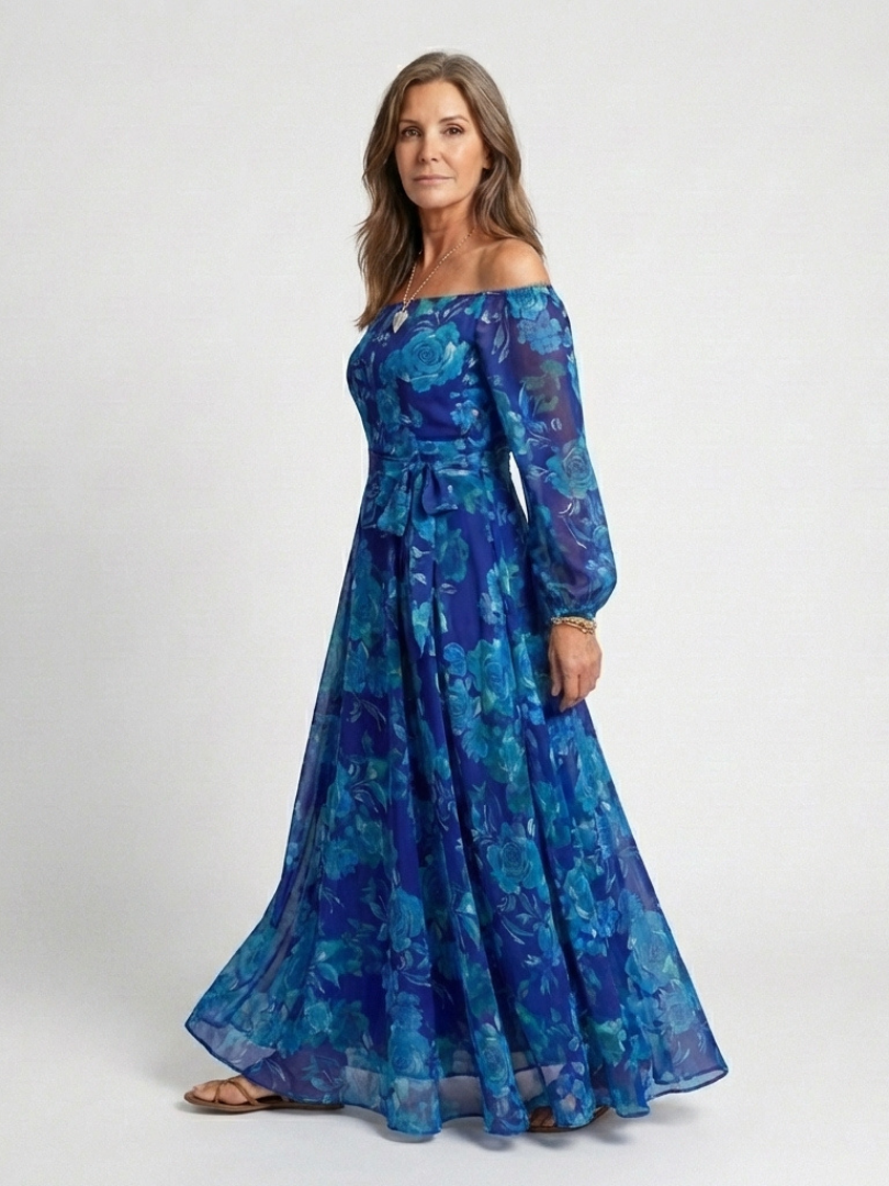 Stella & Grace™ | Off-Shoulder Floral Maxi Dress