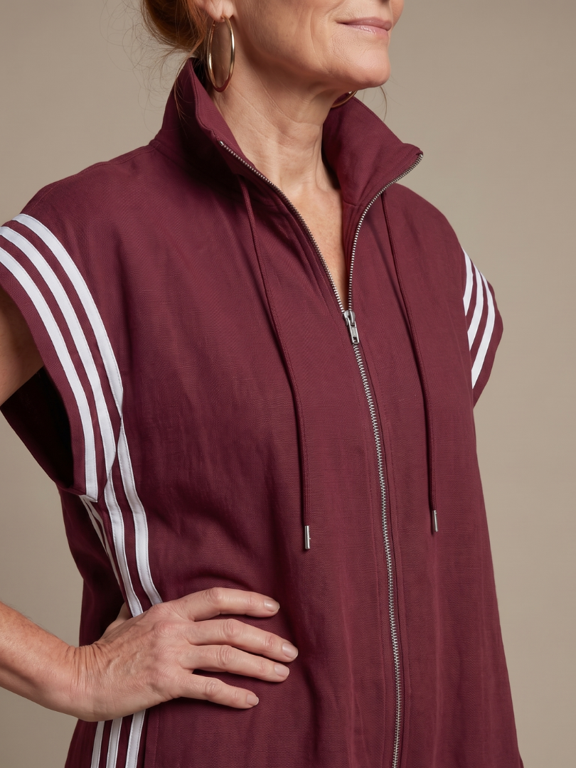 Lark | Zip Jumpsuit with Striped Panels
