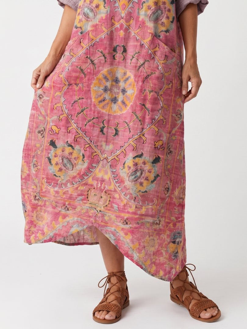 Willow | Abstract Print Relaxed Pocket Midi Dress
