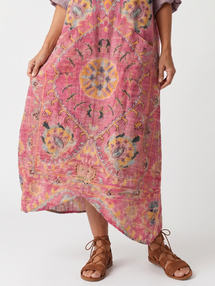 Willow | Abstract Print Relaxed Pocket Midi Dress