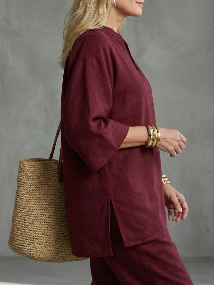 Georgiana | Viscose Tunic and Gathered Trousers Set