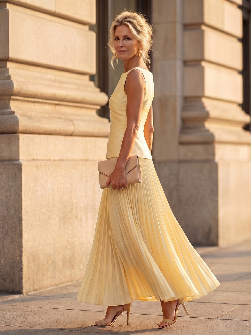 Rhodes | Structured Corset and Pleated Skirt Set