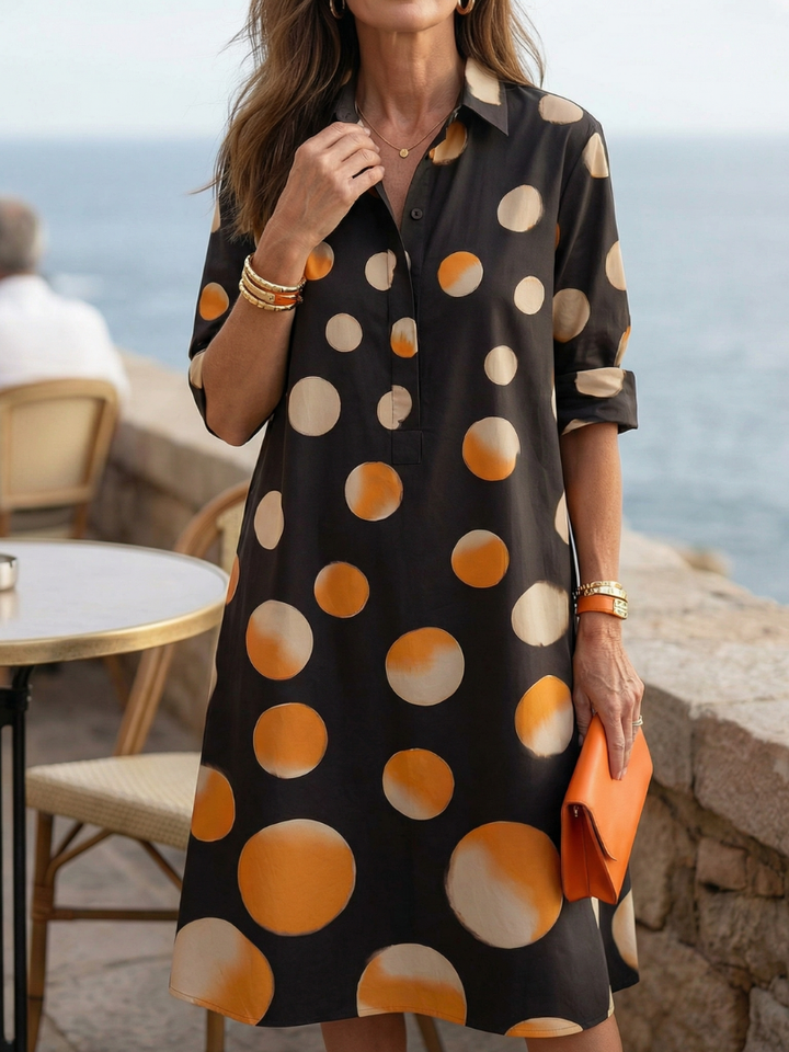 Vespera | Sunset Polka Dot Dress