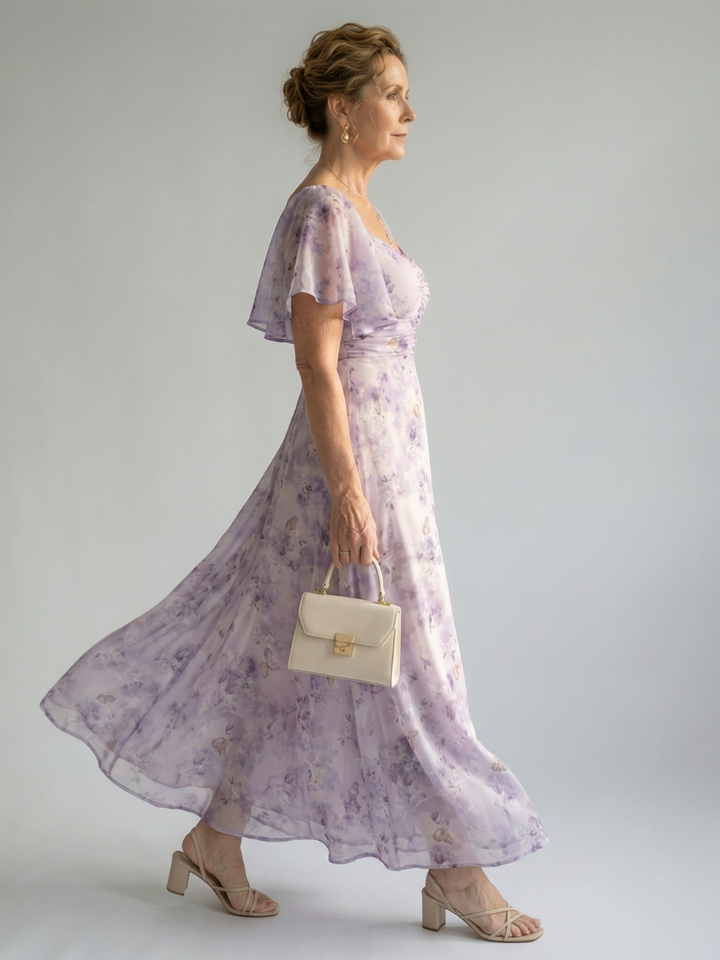 Vaelis | Midi Dress with Ruffle Sleeves