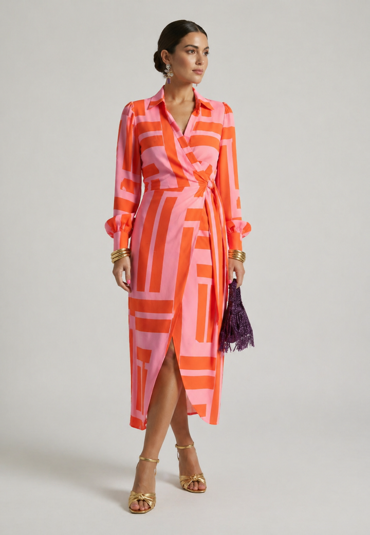 Stella & Grace™ | Printed Wrap Dress