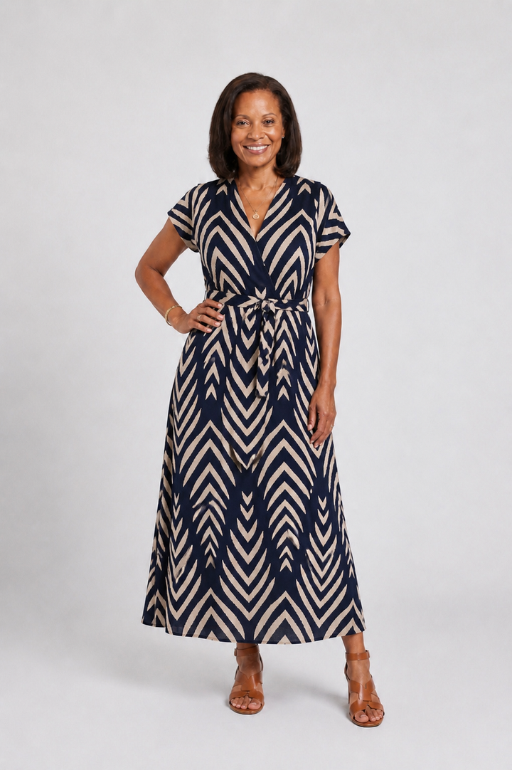 Ora | Patterned Airy Fit Midi Dress
