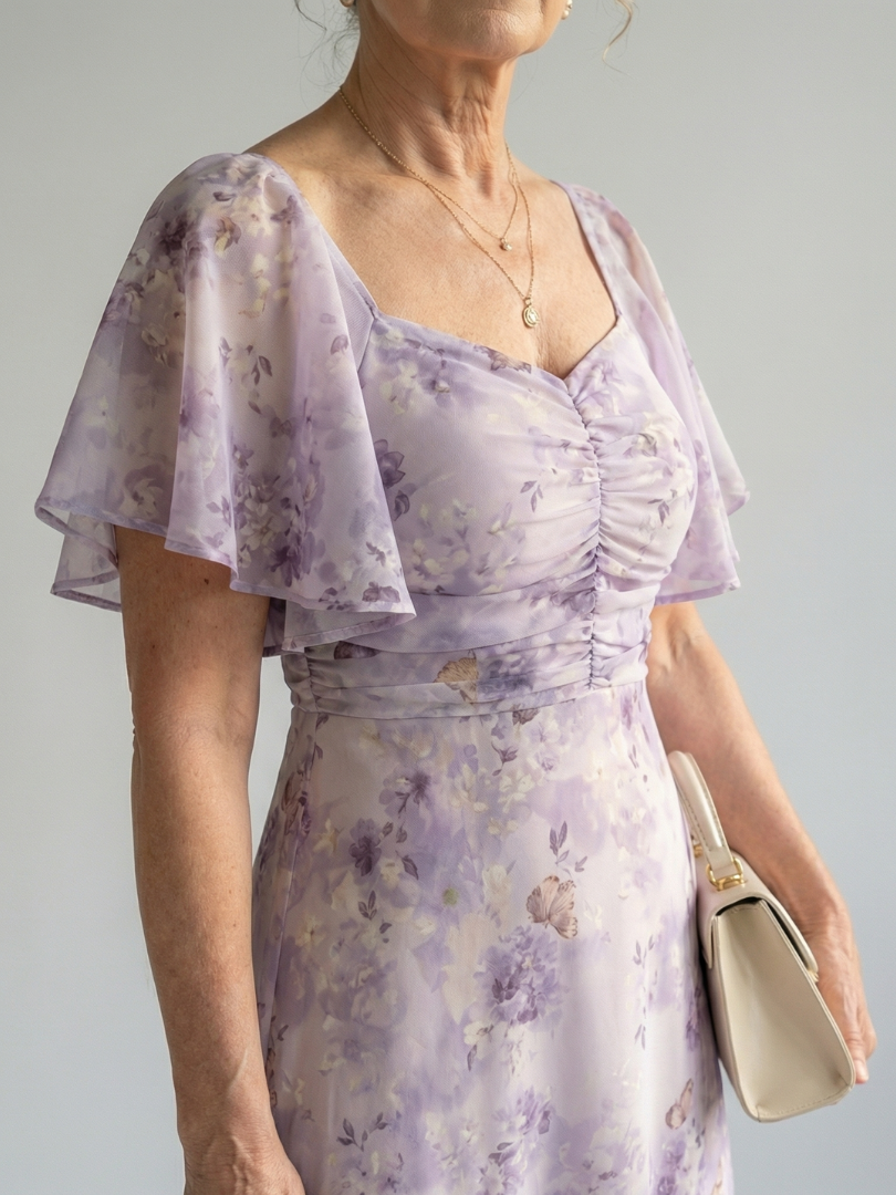 Vaelis | Midi Dress with Ruffle Sleeves
