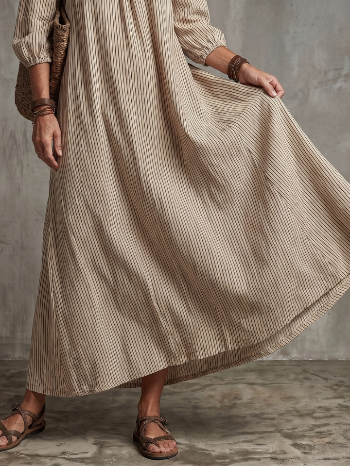 Eufemia | Off-Shoulder Striped Maxi Dress