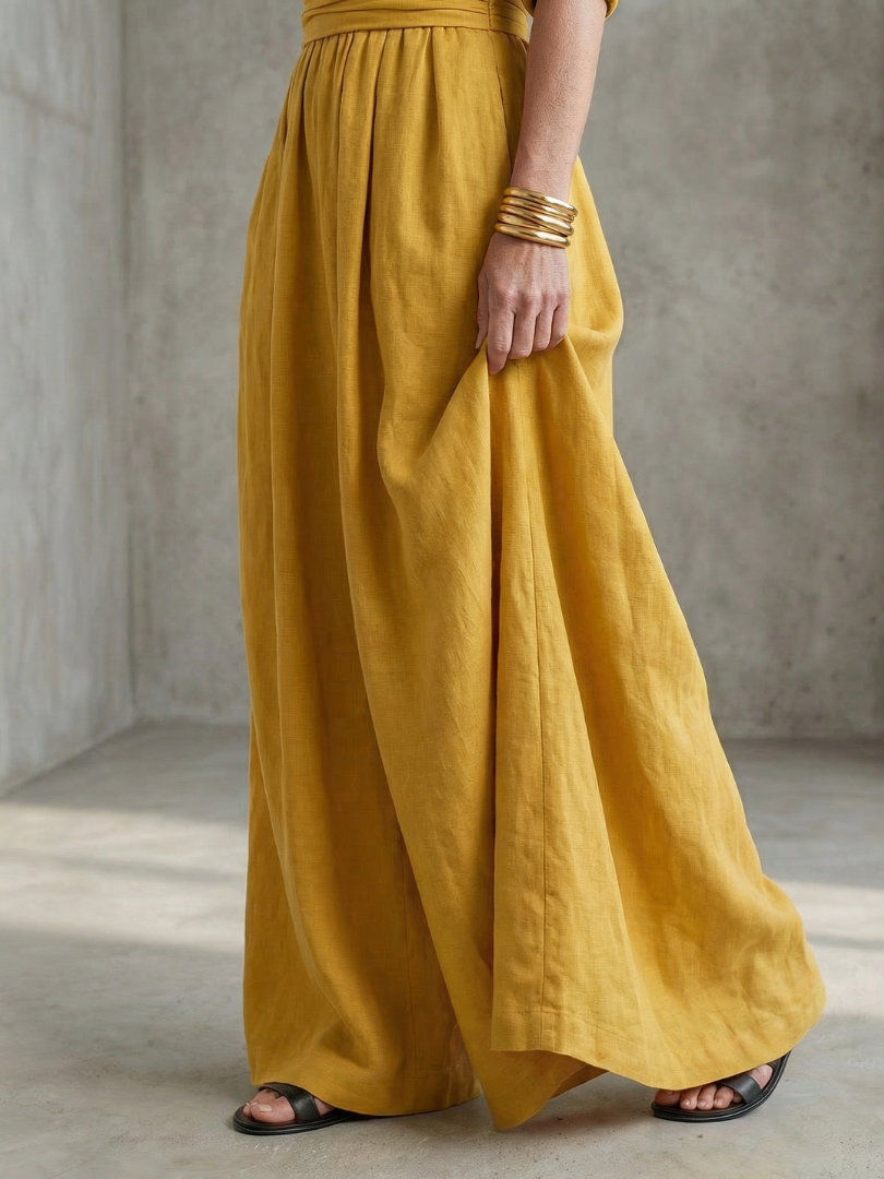 Wanda | Wide Jumpsuit with Front Crossover